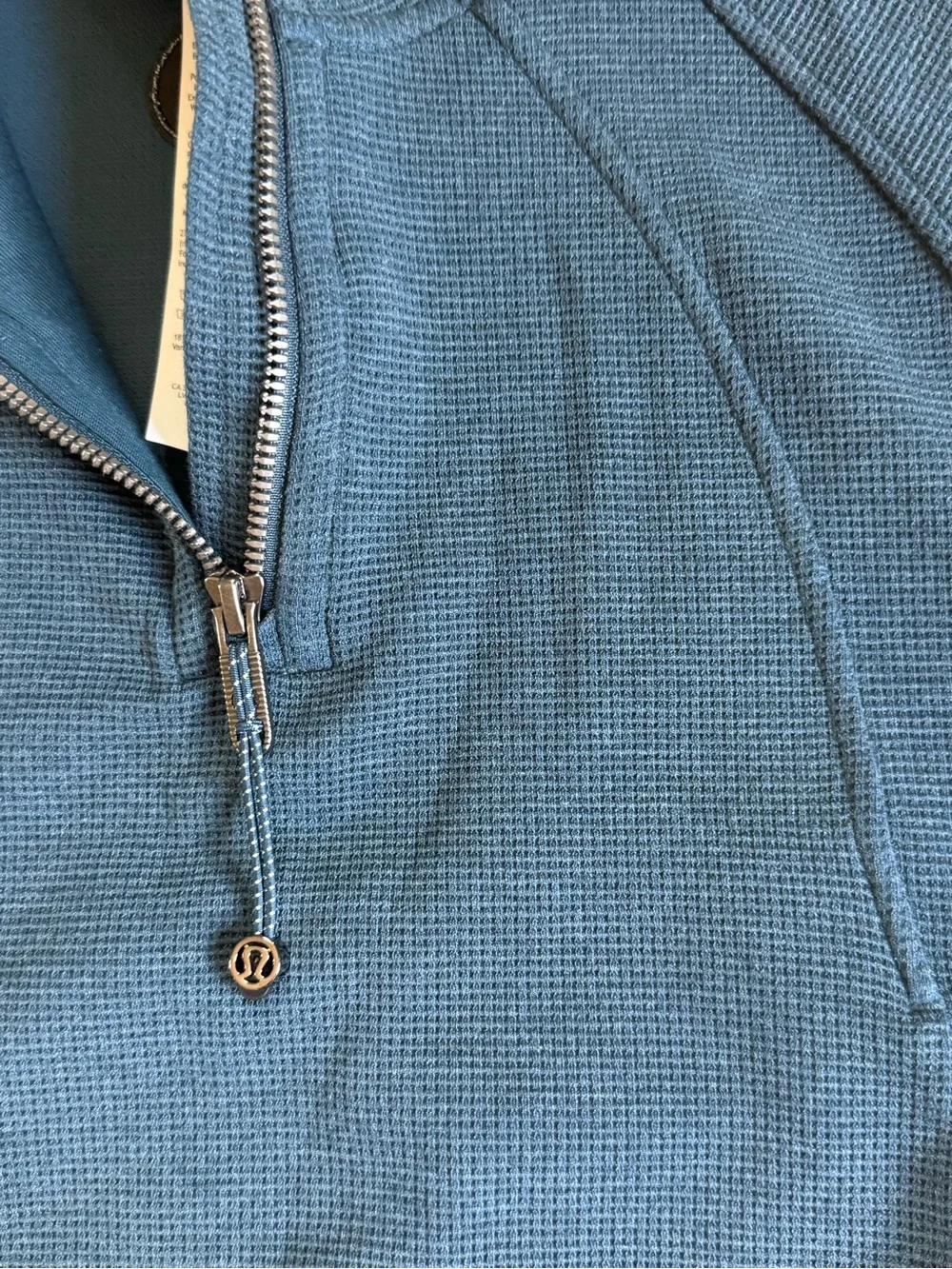 lululemon Scuba Cropped Half-Zip Funnel Neck Waffle in Heather Indochine Blue